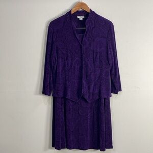 Coldwater Creek Skirt Set Slinky Travel Friendly Size PL Purple
